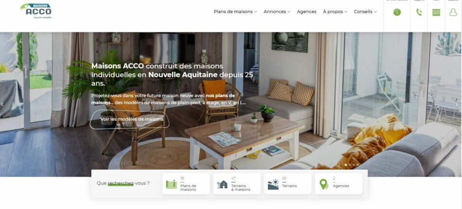 Nouveau site Internet  - Home site Maisons Acco
