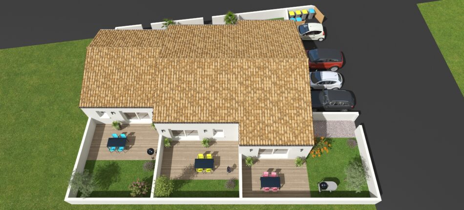 Découvrez cet avant-projet Locatif de 3 maisons de plain-pied 173 m² à Saujon (17600) 
