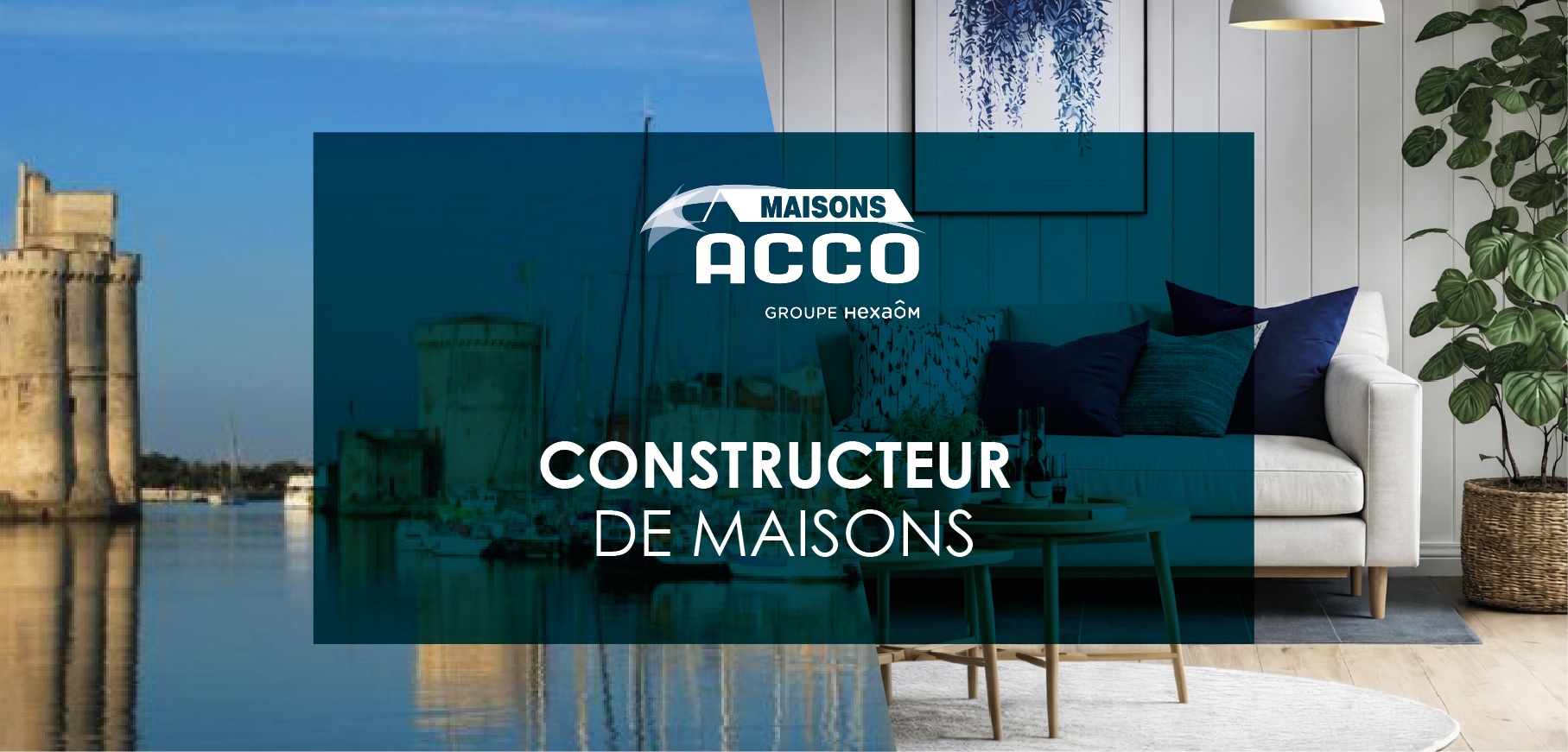 Constructeur à La Rochelle, inspiration maison contemporaine salon décoré maisons acco