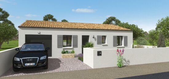 Plan de maison Surface terrain 80 m2 - 5 pièces - 3  chambres -  avec garage 