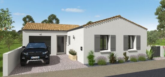 Plan de maison Surface terrain 82 m2 - 5 pièces - 3  chambres -  avec garage 