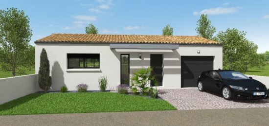 Plan de maison Surface terrain 95 m2 - 4 pièces - 3  chambres -  avec garage 