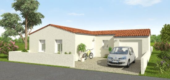 Plan de maison Surface terrain 83 m2 - 5 pièces - 3  chambres -  avec garage 