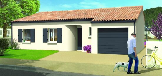 Plan de maison Surface terrain 87 m2 - 4 pièces - 2  chambres -  avec garage 