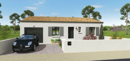 Plan de maison Surface terrain 70 m2 - 4 pièces - 2  chambres -  avec garage 