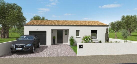 Plan de maison Surface terrain 98 m2 - 4 pièces - 3  chambres -  avec garage 