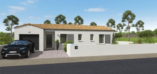 Plan de maison Surface terrain 125 m2 - 5 pièces - 4  chambres -  avec garage 
