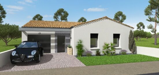 Plan de maison Surface terrain 90 m2 - 4 pièces - 3  chambres -  avec garage 