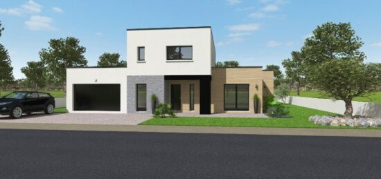 Plan de maison Surface terrain 171 m2 - 6 pièces - 5  chambres -  avec garage 