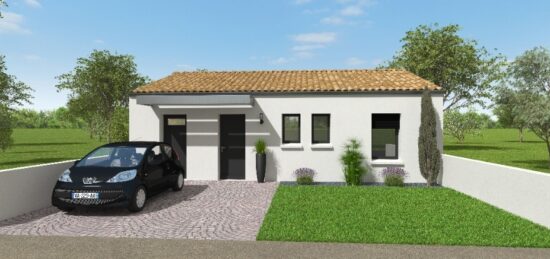 Plan de maison Surface terrain 70 m2 - 3 pièces - 2  chambres -  sans garage 