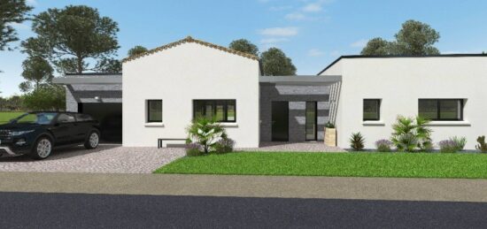 Plan de maison Surface terrain 132 m2 - 5 pièces - 4  chambres -  avec garage 