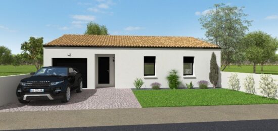 Plan de maison Surface terrain 96 m2 - 4 pièces - 3  chambres -  avec garage 