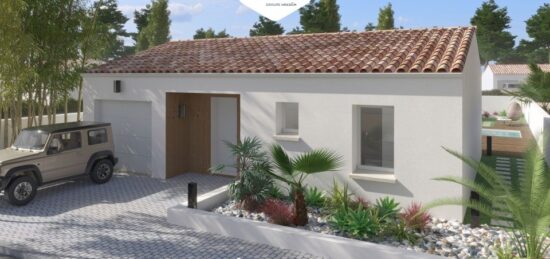 Plan de maison Surface terrain 90 m2 - 4 pièces - 3  chambres -  avec garage 