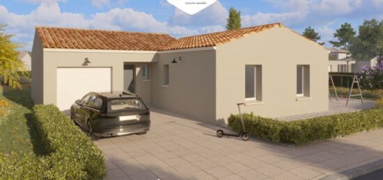 Plan de maison Surface terrain 80 m2 - 4 pièces - 3  chambres -  avec garage 